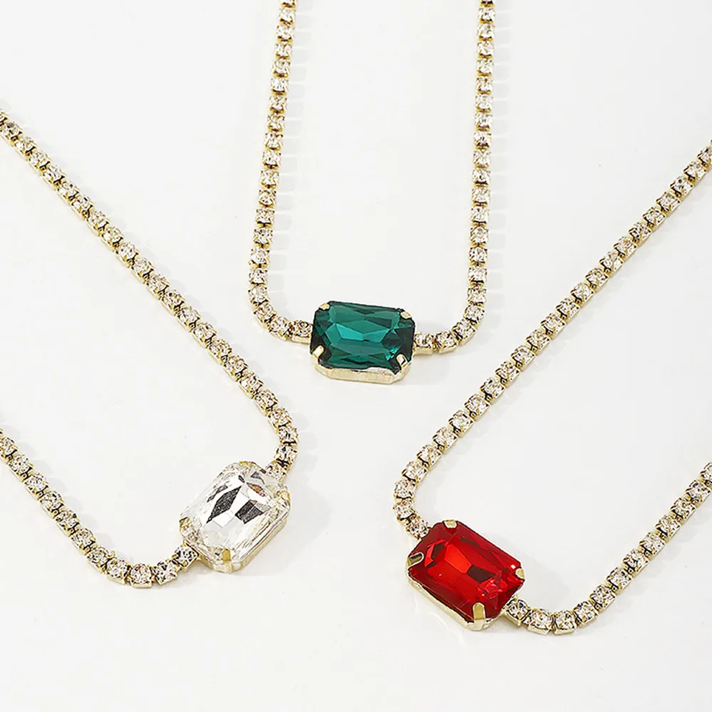 Dazzling Crystal Square Multicolor Rhinestone Choker Necklace Jewelry for Women Rhinestone Chain Statment Necklace Collar Gift
Dazzling Crystal Square Multicolor Rhinestone Choker Necklace Jewelry for Women Rhinestone Chain Statment Necklace Collar Gift