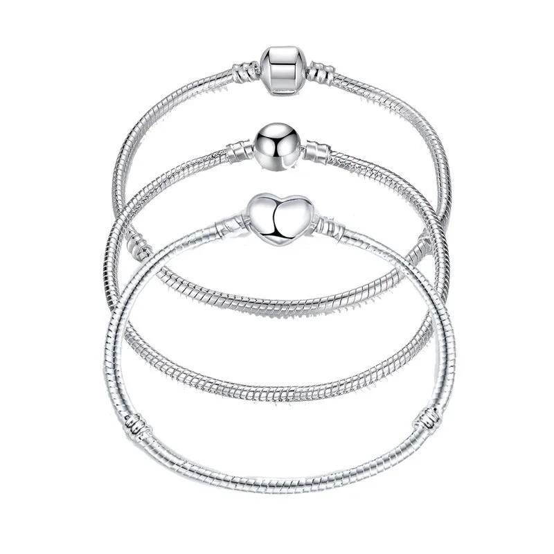 17-21cm Silver Color Love Snake Chain Bracelet Fit Original Design Beads Charm DIY Bead Bangles Jewelry Making Fashion Gift
17-21cm Silver Color Love Snake Chain Bracelet Fit Original Design Beads Charm DIY Bead Bangles Jewelry Making Fashion Gift
