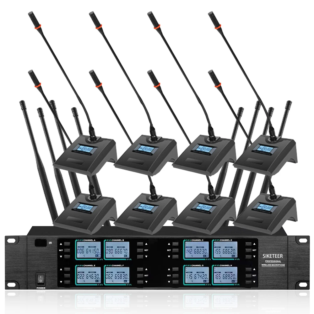 UHF wireless microphone 8-channel conference microphone condenser microphone large and small conference room microphone wireless
UHF wireless microphone 8-channel conference microphone condenser microphone large and small conference room microphone wireless
