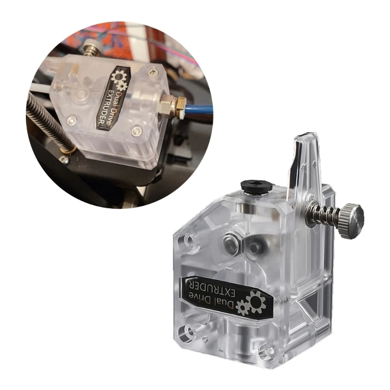 

3D Printer Part Extruder Dual Drive Extruder Upgrade Transparent Extruder 1.75mm Filament- for 3D Printer Ender3