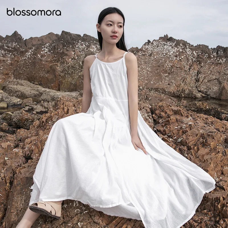 Blossomora White Solid Color Loose Cotton Linen Maxi Dress Beach Causal Spaghetti Strap O-neck Slip Dress Summer for Women 2022
Blossomora White Solid Color Loose Cotton Linen Maxi Dress Beach Causal Spaghetti Strap O-neck Slip Dress Summer for Women 2022