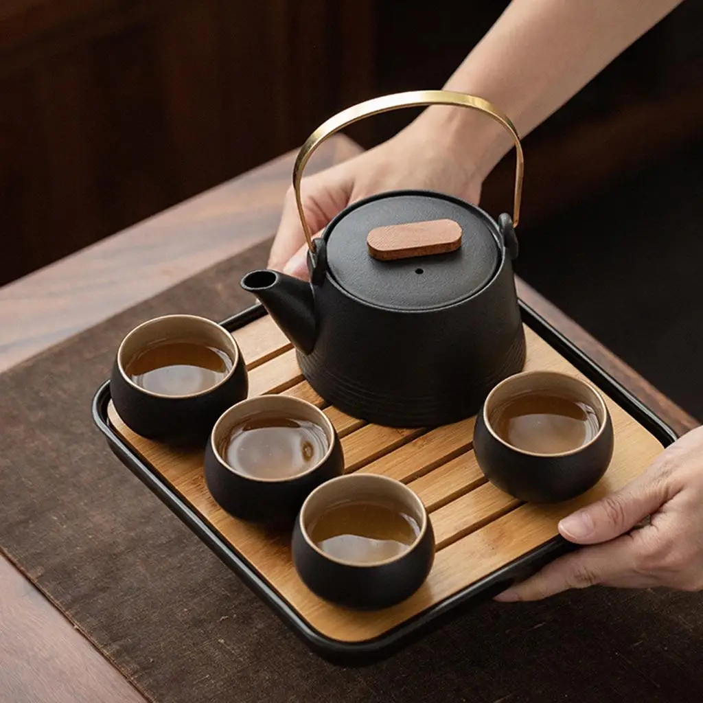 Pottery Tea Set Housewarming Gift Tea Kettle Teaware for Home Kitchen Living Room Hotel
Pottery Tea Set Housewarming Gift Tea Kettle Teaware for Home Kitchen Living Room Hotel
