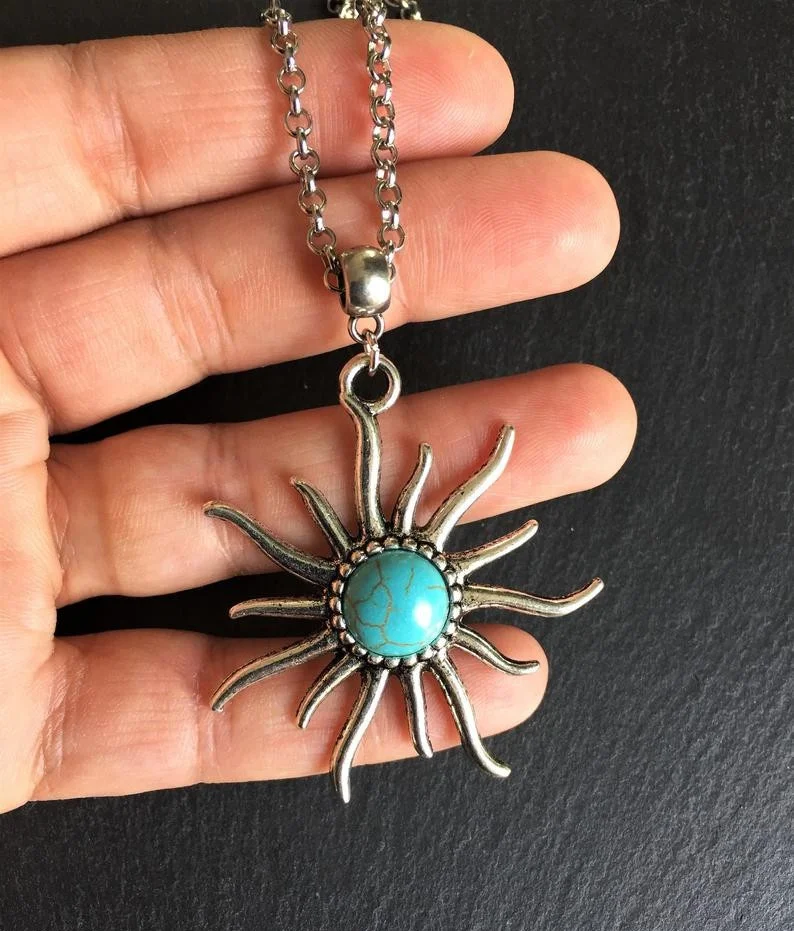 2021 Fashion Charm Sun Natural Stone Necklace Bohemian Ethnic Custom Tribe Gypsy Women Gift Jewelry
2021 Fashion Charm Sun Natural Stone Necklace Bohemian Ethnic Custom Tribe Gypsy Women Gift Jewelry