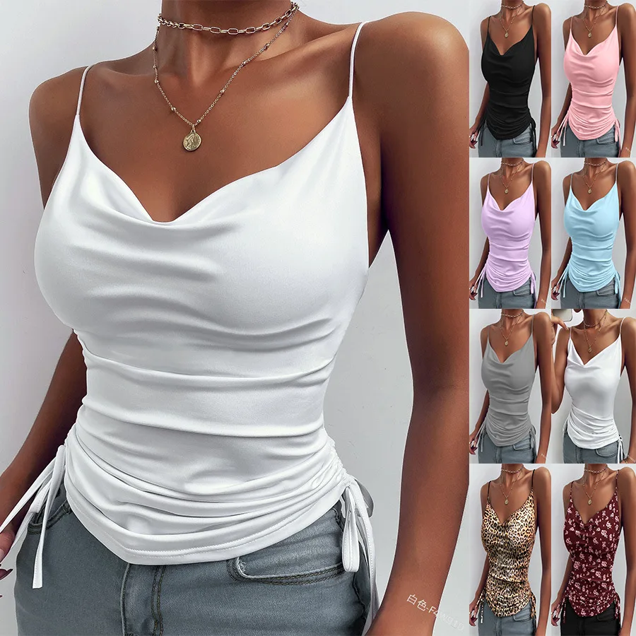 Summer Printed Suspenders Solid Color Y2k Crop Top Deep V-neck Suspenders Tight Drawstring Casual Vest Women's Tank Top
Summer Printed Suspenders Solid Color Y2k Crop Top Deep V-neck Suspenders Tight Drawstring Casual Vest Women's Tank Top