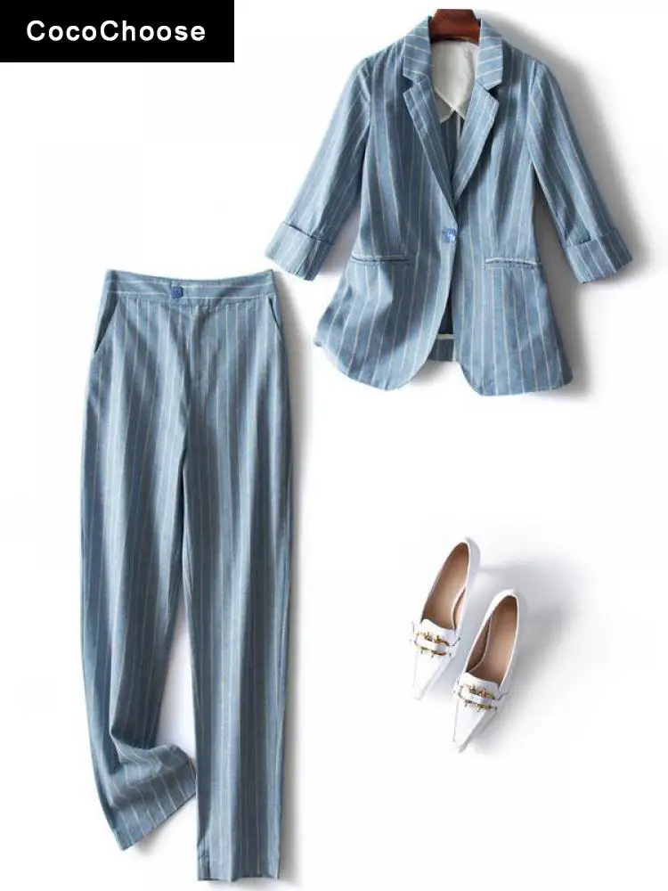 Business Women Linen Blazer And Pants Suits Spring Autumn 2022 Fashion Office Wear Stripped Trousers Suit Two Piece Set Outfits
Business Women Linen Blazer And Pants Suits Spring Autumn 2022 Fashion Office Wear Stripped Trousers Suit Two Piece Set Outfits