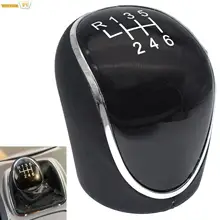 6 Speed Gear Shift Knob For Ford Mondeo Mk4 S-Max C-Max Focus Mk2 Kuga Leather Shifter Lever Arm Headball Car Accessories