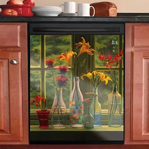 Little Fresh Style Kitchen Decor Magnetic Dishwasher Sticker,Windowsill Glass Vase Flower Painting Sticker for Fridge,Washing Ma
Little Fresh Style Kitchen Decor Magnetic Dishwasher Sticker,Windowsill Glass Vase Flower Painting Sticker for Fridge,Washing Ma