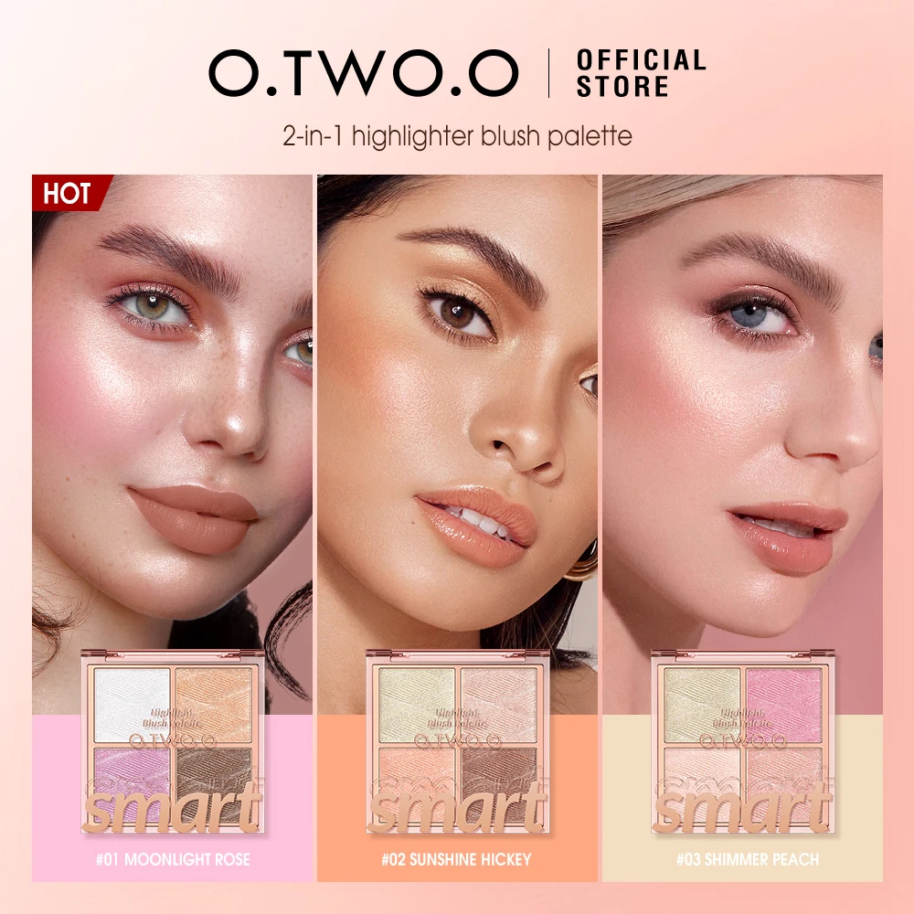O.TWO.O 4 Colors Highlighter Palette Contour Blush Powder Glitter Brighten Makeup Shimmer Illuminator Highlighter for Makeup
O.TWO.O 4 Colors Highlighter Palette Contour Blush Powder Glitter Brighten Makeup Shimmer Illuminator Highlighter for Makeup