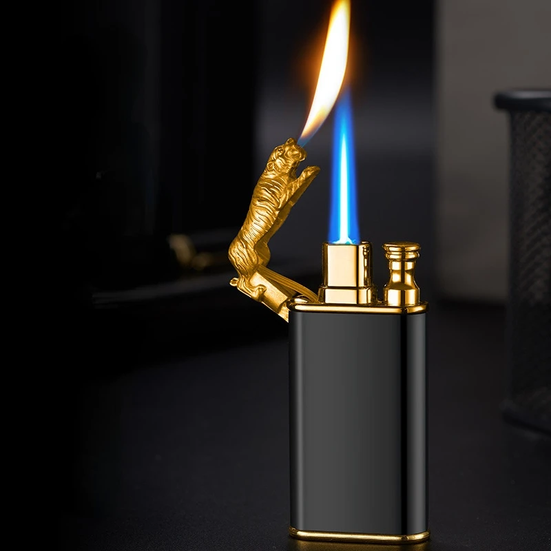 

The New Tiger Creative Double Outlet Fire Straight To The Open Flame Conversion Metal Lighter Smoking Accessories for Weed