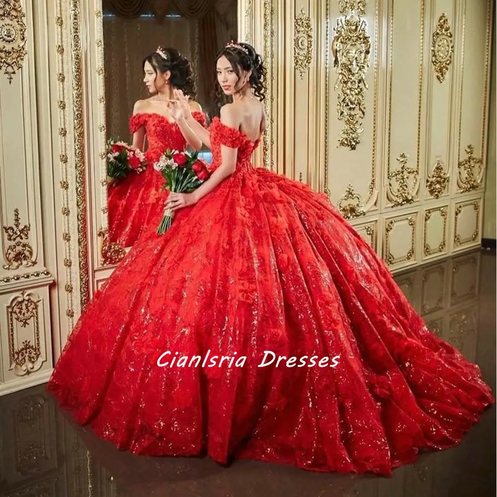 Красное кружевное платье с блестками, бальное платье с открытыми плечами и 3D цветами, корсет, платья для девушек
Красное кружевное платье с блестками, бальное платье с открытыми плечами и 3D цветами, корсет, платья для девушек