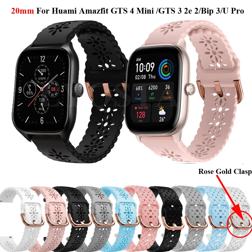 Lace 20mm Silicone Strap for Huami Amazfit GTS 4 Mini/GTR 42mm Bracelet For Amazfit GTS4/GTS 3 2e 2/Bip 3/U Pro/Bip S Wristband
Lace 20mm Silicone Strap for Huami Amazfit GTS 4 Mini/GTR 42mm Bracelet For Amazfit GTS4/GTS 3 2e 2/Bip 3/U Pro/Bip S Wristband