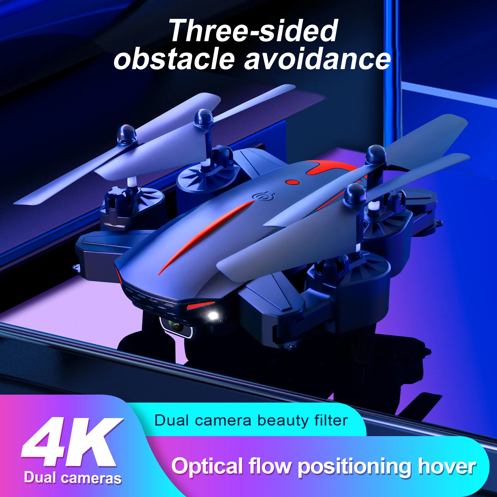 Mini Drone 4K HD Daul Camera With Wifi FPV Three-way Infrared Obstacle Avoidance Foldable Remote Control Drones Rc Quadcopter
Mini Drone 4K HD Daul Camera With Wifi FPV Three-way Infrared Obstacle Avoidance Foldable Remote Control Drones Rc Quadcopter