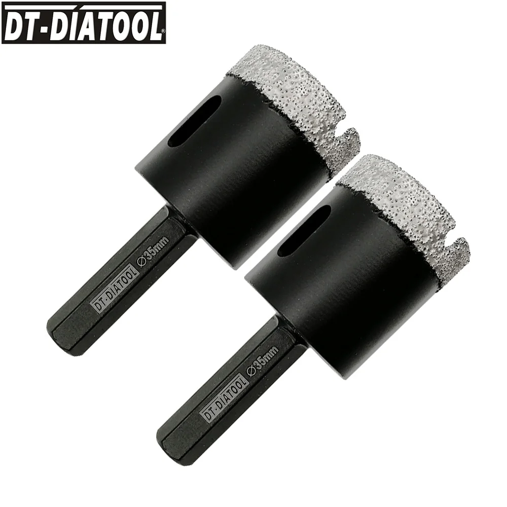 DT-DIATOOL 2pcs Dia35mm Vacuum Brazed Diamond Drill Hole Saw Core Bits Dry Hexagon Shank Milling Cutter For Granite Marble Tile
DT-DIATOOL 2pcs Dia35mm Vacuum Brazed Diamond Drill Hole Saw Core Bits Dry Hexagon Shank Milling Cutter For Granite Marble Tile