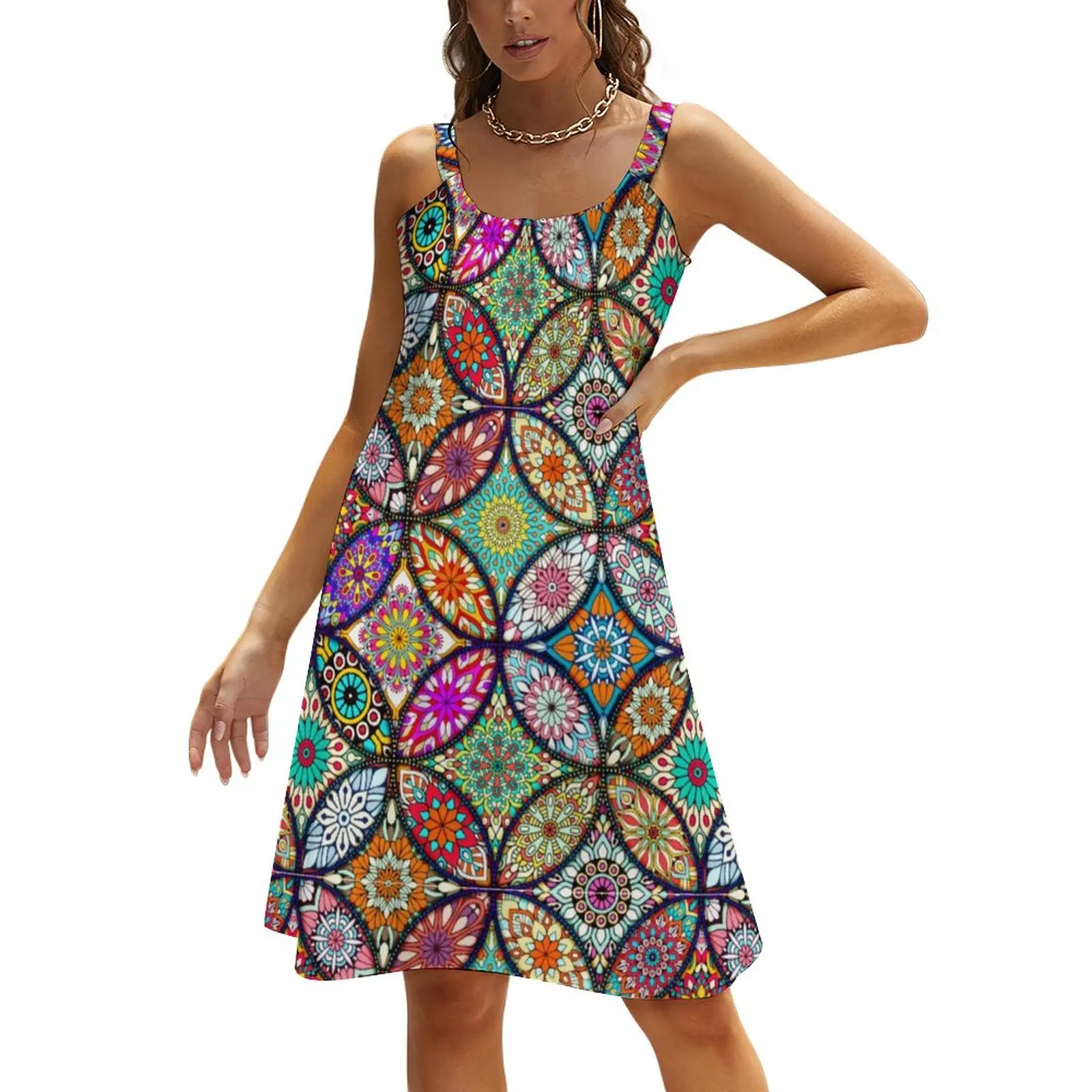 Vintage Floral Mandalas Dress Mandala Creative Circles Korean Fashion Dresses Summer Printed Kawaii A Line Sundress Plus Size
Vintage Floral Mandalas Dress Mandala Creative Circles Korean Fashion Dresses Summer Printed Kawaii A Line Sundress Plus Size