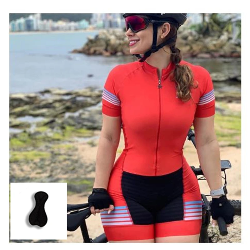 

2022 Factory custom-tailor Women Breathable cycling jersey Suit, Women's printing bike clothing shirts tight Triathlon Jumpsuit