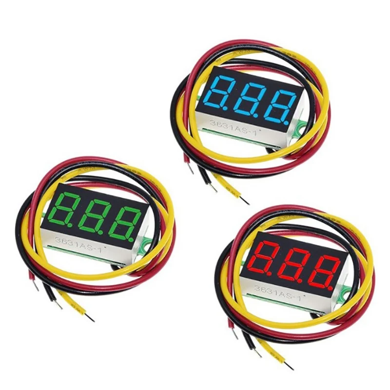 0.36 Inch Digital Voltmeter Red Green Blue DC 0V-100V Three Lines 3 Digit Voltage Panel Meter Display LED Digital Voltmeter New
0.36 Inch Digital Voltmeter Red Green Blue DC 0V-100V Three Lines 3 Digit Voltage Panel Meter Display LED Digital Voltmeter New