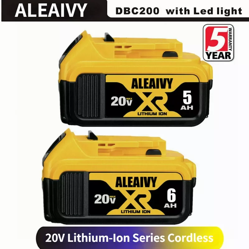DCB200 20V 6.0Ah Replaceable Li-ion Battery Compatible for Dewalt 18 Volt MAX XR Power Tools 18650 Lithium Batteries New
DCB200 20V 6.0Ah Replaceable Li-ion Battery Compatible for Dewalt 18 Volt MAX XR Power Tools 18650 Lithium Batteries New