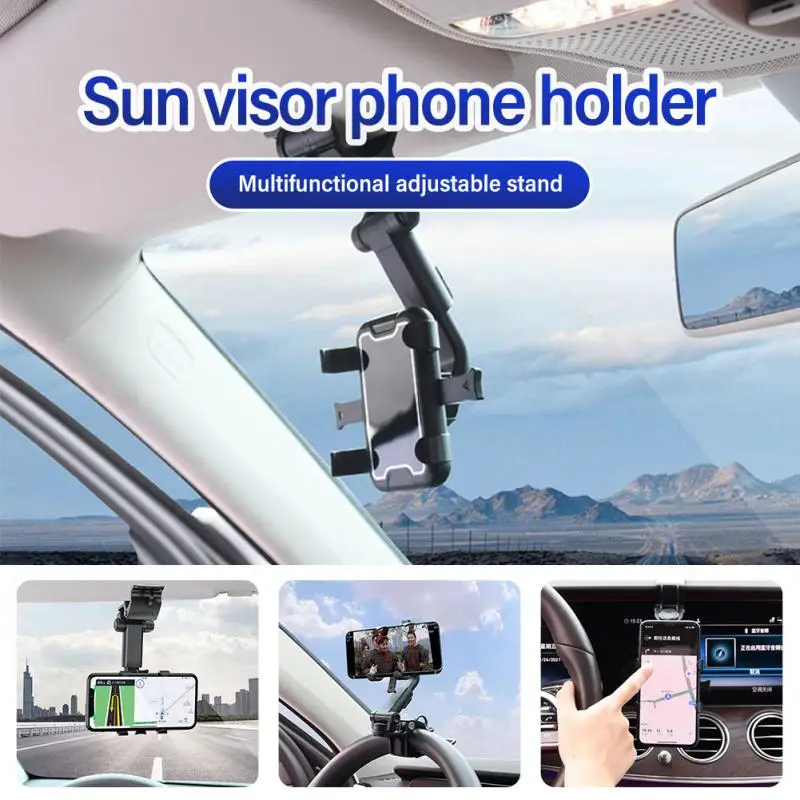 Car Phone Holder for Sun Visor/Dashboard Universal GPS Holder Support Mount 360 Degree Rotation Smartphone Stand Cell Phone Clip
Car Phone Holder for Sun Visor/Dashboard Universal GPS Holder Support Mount 360 Degree Rotation Smartphone Stand Cell Phone Clip
