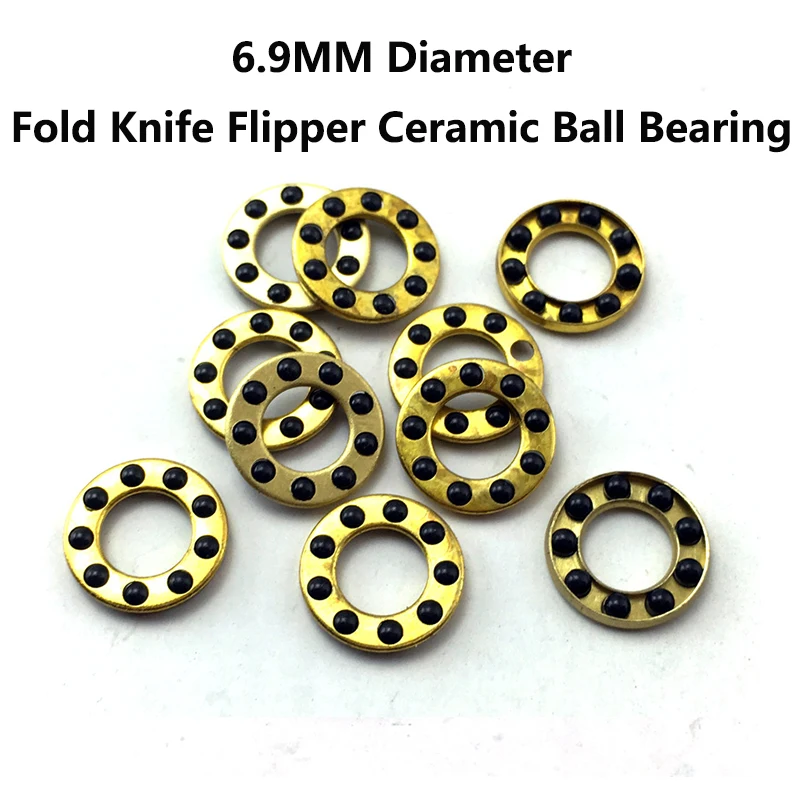 

2pcs/Set Folding Knife Flipper Ceramic Ball Bearing 6.9MM Diameter Brass Washer Metal Gasket DIY Making Accessories Parts Tools