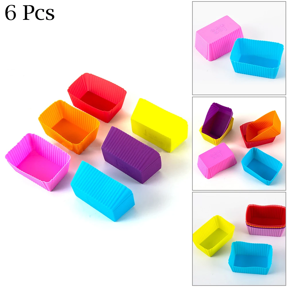 6 PCS Rectangle Cake Mould Soft Muffin Cupcake Bread Liner Bake Cup Reusable Mold For Oven Microwave Food Grade Silicone 8x5x3cm
6 PCS Rectangle Cake Mould Soft Muffin Cupcake Bread Liner Bake Cup Reusable Mold For Oven Microwave Food Grade Silicone 8x5x3cm