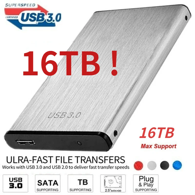 Портативный внешний жесткий диск 16 Тб USB 2,5 HDD дюйма устройства для хранения жестких дисков для настольного ноутбука
Портативный внешний жесткий диск 16 Тб USB 2,5 HDD дюйма устройства для хранения жестких дисков для настольного ноутбука