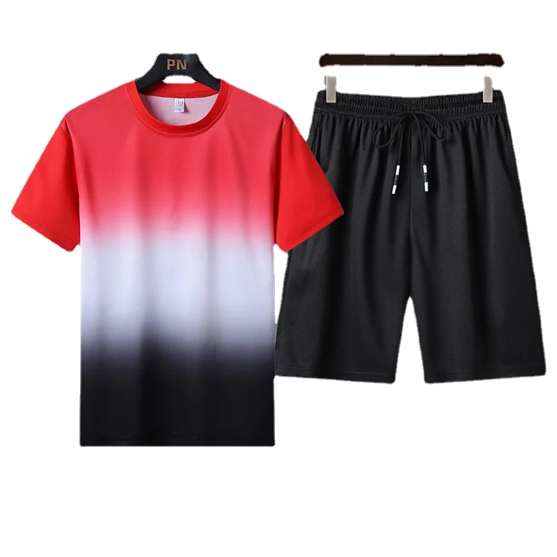 Men Sportsuits Fitness Two Pieces T-shirt Shorts Mens Tracksuit Patchwork Casual Fashion Track Suits Brand Clothong Set Homme
Men Sportsuits Fitness Two Pieces T-shirt Shorts Mens Tracksuit Patchwork Casual Fashion Track Suits Brand Clothong Set Homme
