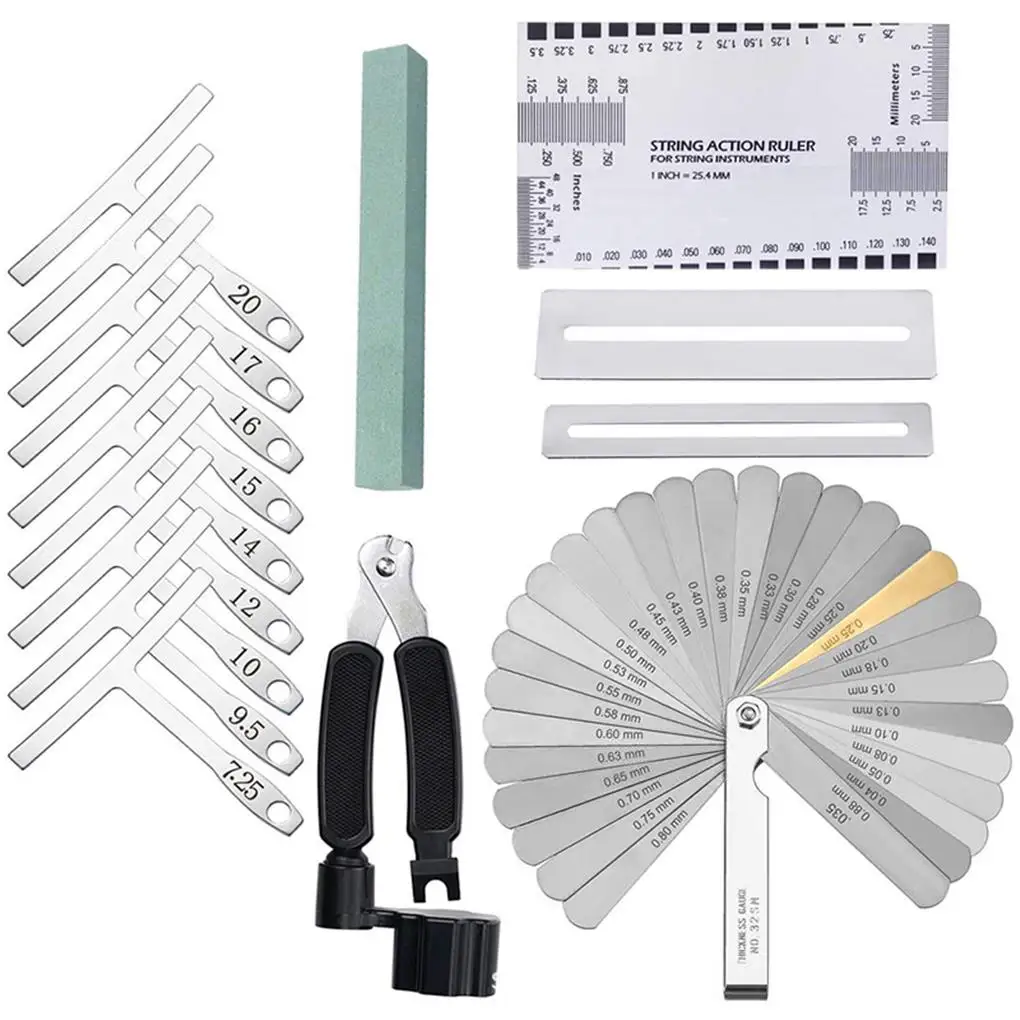 Guitar Luthier Tool Kit Guitar Accessories String Action Gauge Ruler Radius Gauge Steel Feeler Gauge Luthier Tool
Guitar Luthier Tool Kit Guitar Accessories String Action Gauge Ruler Radius Gauge Steel Feeler Gauge Luthier Tool