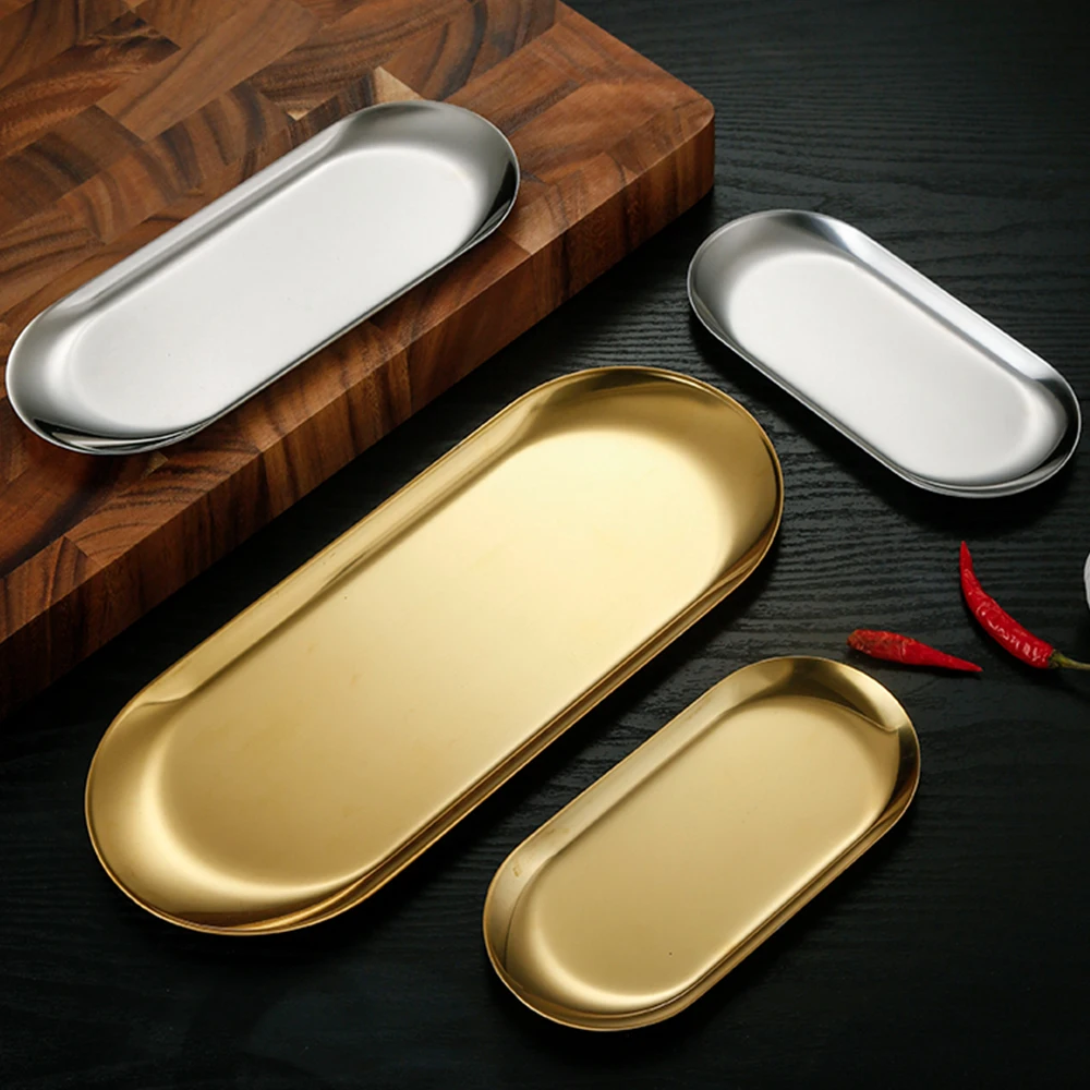 Stainless Steel Dining Plates Gold Storage Tray Fruit Sancks Jewelry Display Plate Kitchen Organizer Tools Metal
Stainless Steel Dining Plates Gold Storage Tray Fruit Sancks Jewelry Display Plate Kitchen Organizer Tools Metal