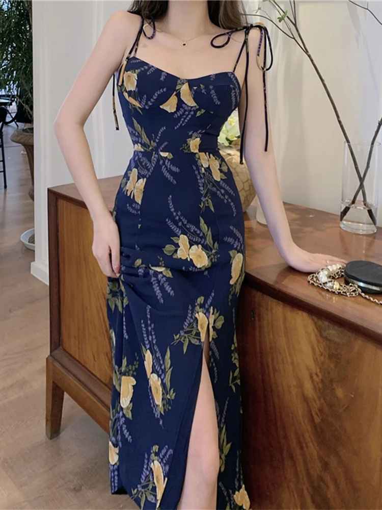 New Elegant Women Floral Spaghetti Strap Dress Ladies Casual Split Midi Vestdios Female Fashion Vestidos
New Elegant Women Floral Spaghetti Strap Dress Ladies Casual Split Midi Vestdios Female Fashion Vestidos