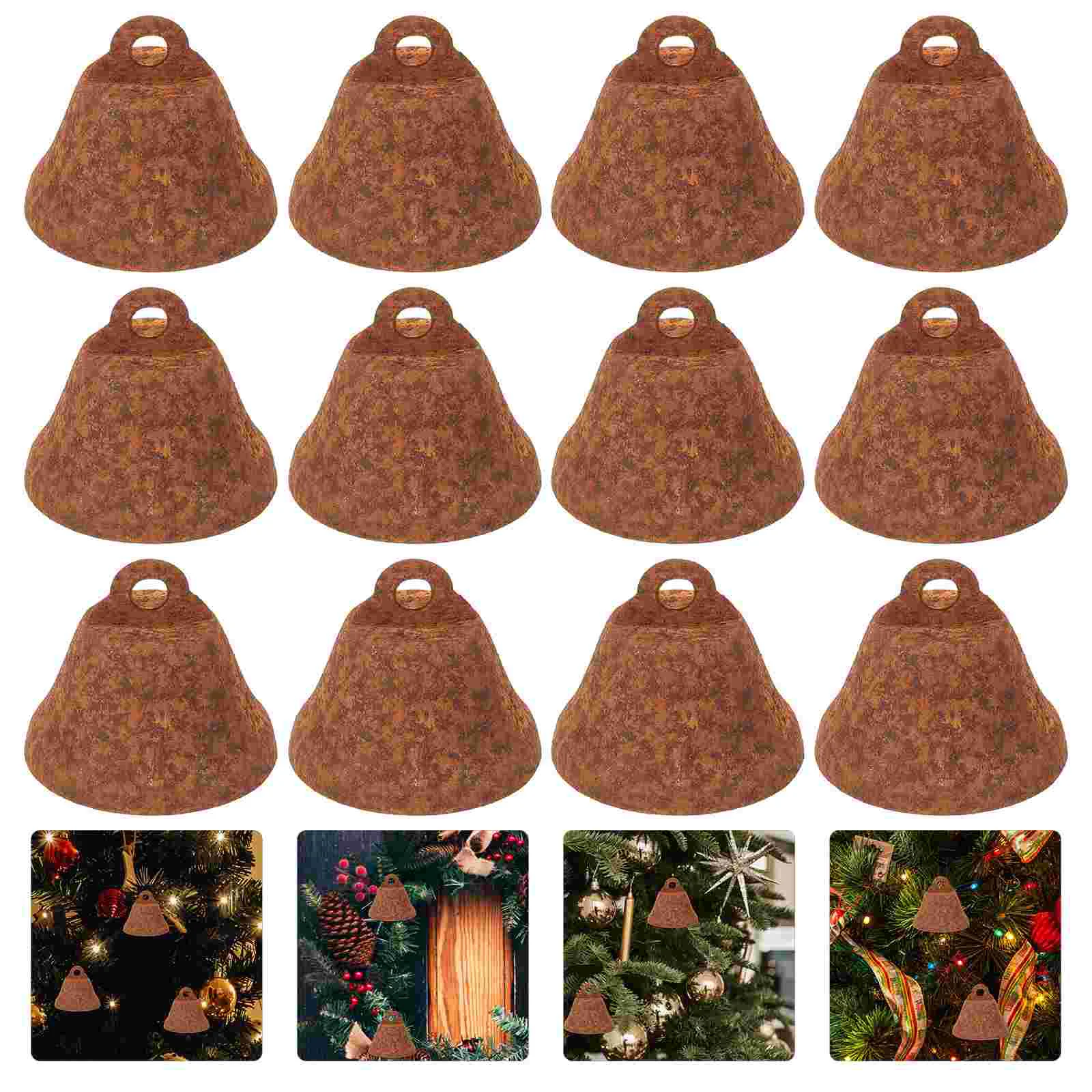 

50 Pcs Hanging Decor Craft Making Supplies Jingle Bell Christmas Bells Rusty Charms Mini Crafting Accessory