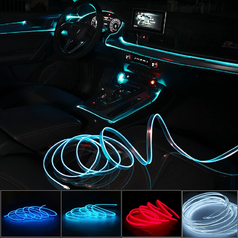 3M 4 Colors EL Wire Neon Lamp Led Rope Tube Light For Car Interior Atmosphere Decorative Light Auto DIY Ambient Light Accessorie
3M 4 Colors EL Wire Neon Lamp Led Rope Tube Light For Car Interior Atmosphere Decorative Light Auto DIY Ambient Light Accessorie