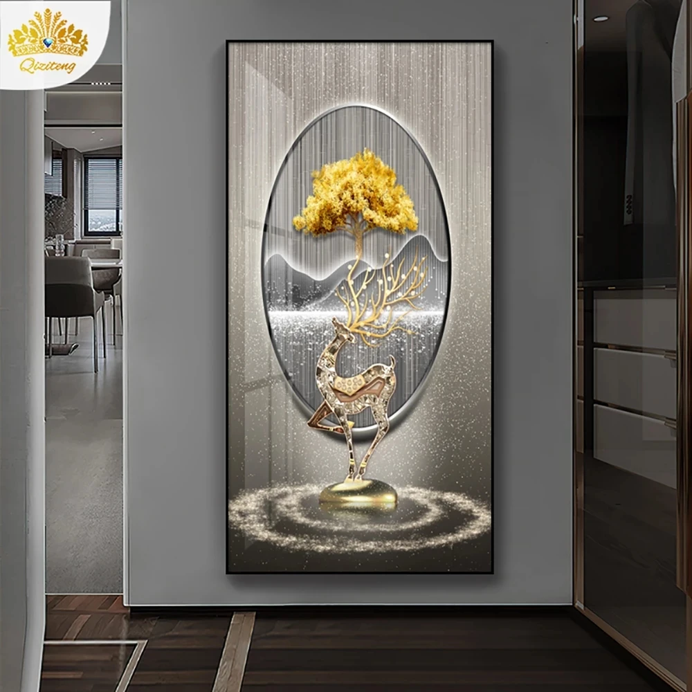Crystal porcelain painting modern light luxury lucky deer entrance decoration thickened border set crystal porcelain painting
Crystal porcelain painting modern light luxury lucky deer entrance decoration thickened border set crystal porcelain painting