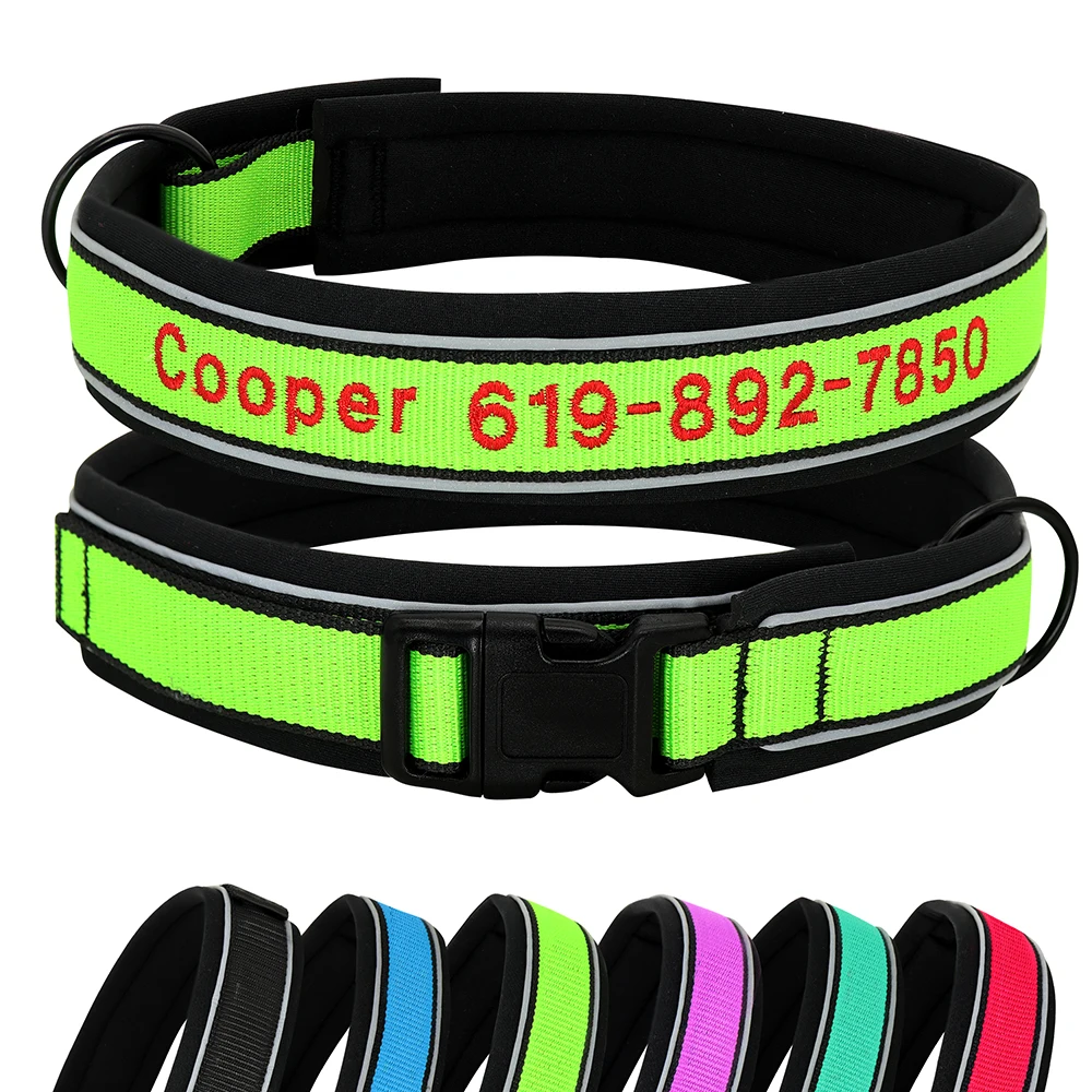 Светоотражающий вышитый ошейник для собак, персонализированный ошейник для щенков с вышивкой, индивидуальный поставщик домашних питомцев, регулируемый для маленьких, средних и больших собак
Светоотражающий вышитый ошейник для собак, персонализированный ошейник для щенков с вышивкой, индивидуальный поставщик домашних питомцев, регулируемый для маленьких, средних и больших собак