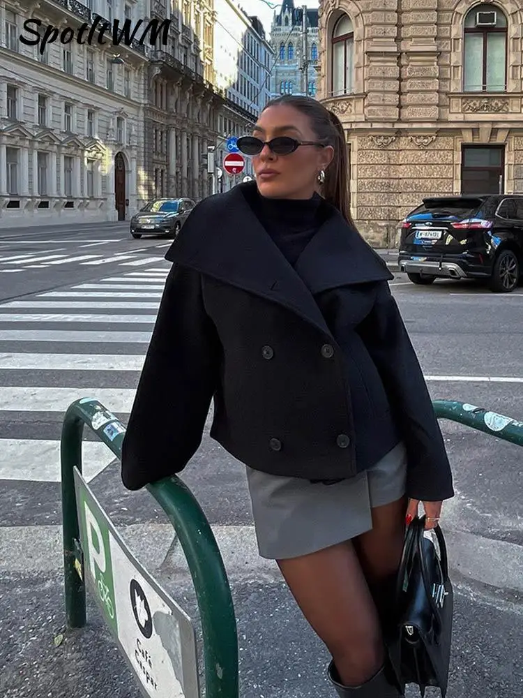 Elegant Lapel Trench Coat For Women Winter Vintage Windbreakers Chic Jacket Fashion Loose Double Breasted Warm Cropped Outerwear
Elegant Lapel Trench Coat For Women Winter Vintage Windbreakers Chic Jacket Fashion Loose Double Breasted Warm Cropped Outerwear