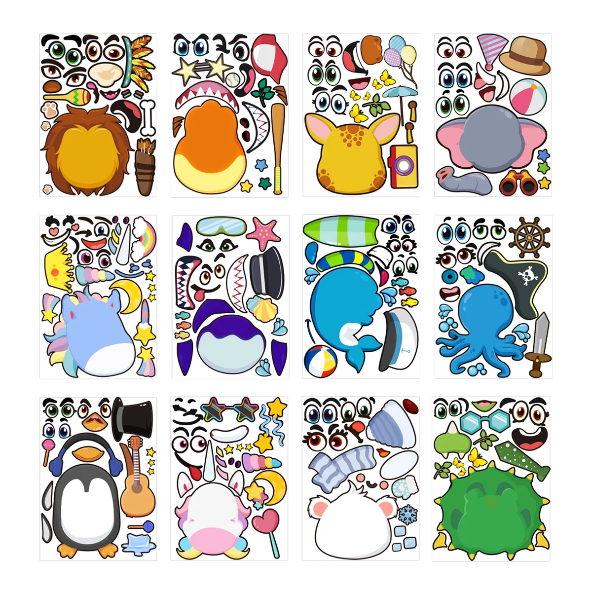 Partykindom 36 Sheets Mix and Match Sticker Craft Project Wild Animal Stickers for Kids
Partykindom 36 Sheets Mix and Match Sticker Craft Project Wild Animal Stickers for Kids