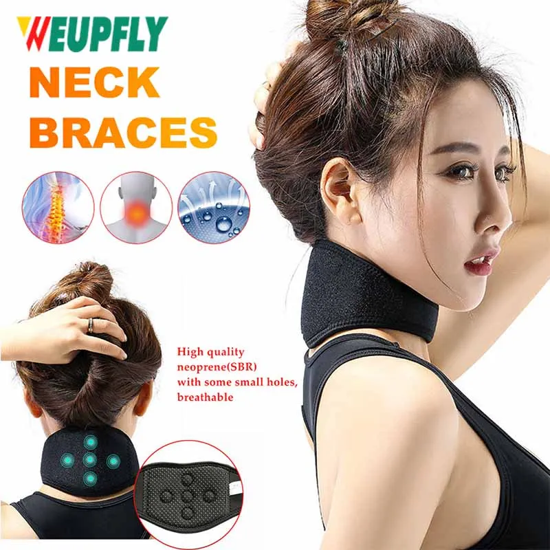 

1Pcs Tourmaline Magnetic Therapy Neck Massager Band Cervical Vertebra Protection Spontaneous Heating Belt Massager Health Care