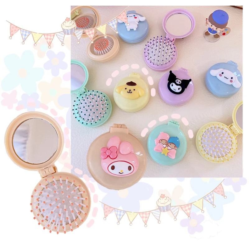 PINK Kawaii Cartoon Folding Airbag Small Comb My Melody Cinnamoroll Kuromi Purin Dog Anime Airbag Massage Comb with Mirror Gift
PINK Kawaii Cartoon Folding Airbag Small Comb My Melody Cinnamoroll Kuromi Purin Dog Anime Airbag Massage Comb with Mirror Gift