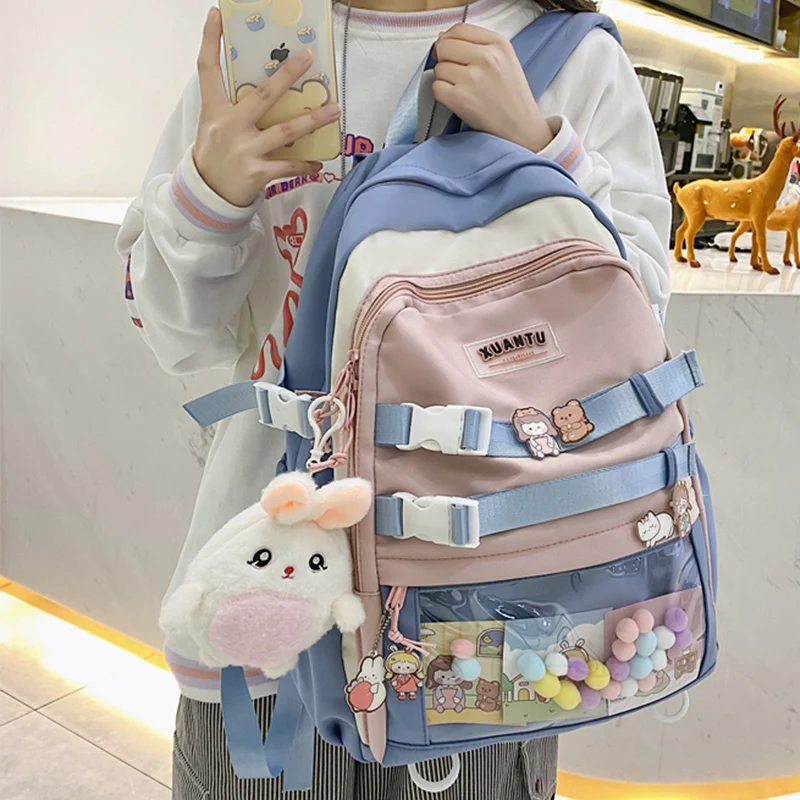 Новый прозрачный школьный ранец EST для девочек, модель Kawaii женская из нейлона, большой ученический рюкзак в полоску, Повседневная Женская до...
Новый прозрачный школьный ранец EST для девочек, модель Kawaii женская из нейлона, большой ученический рюкзак в полоску, Повседневная Женская до...