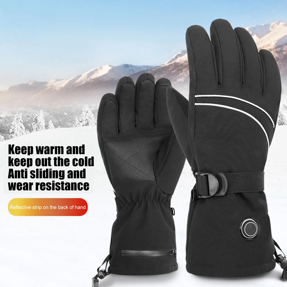 Electric Heating Gloves Reflective Strip Thermal Gloves Waterproof Cold Protection Gloves Adjustable Tightness for Outdoor
Electric Heating Gloves Reflective Strip Thermal Gloves Waterproof Cold Protection Gloves Adjustable Tightness for Outdoor
