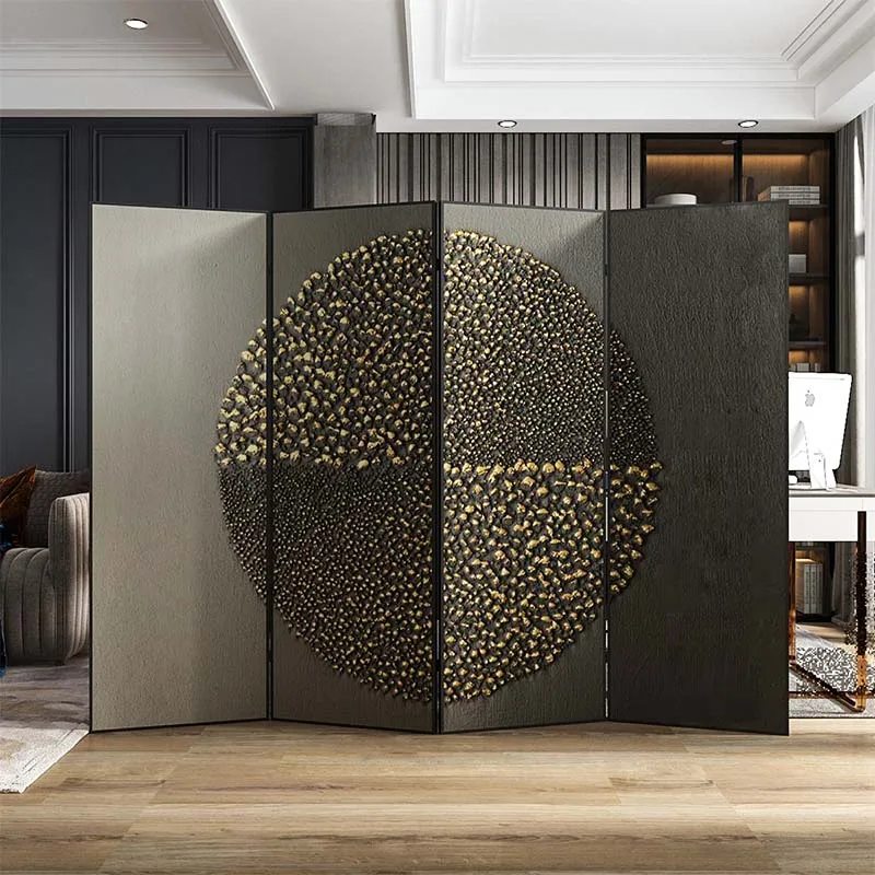 Modern metal wrought iron screen partition office hotel light luxury foldable mobile blocking entrance custom folding screen
Modern metal wrought iron screen partition office hotel light luxury foldable mobile blocking entrance custom folding screen