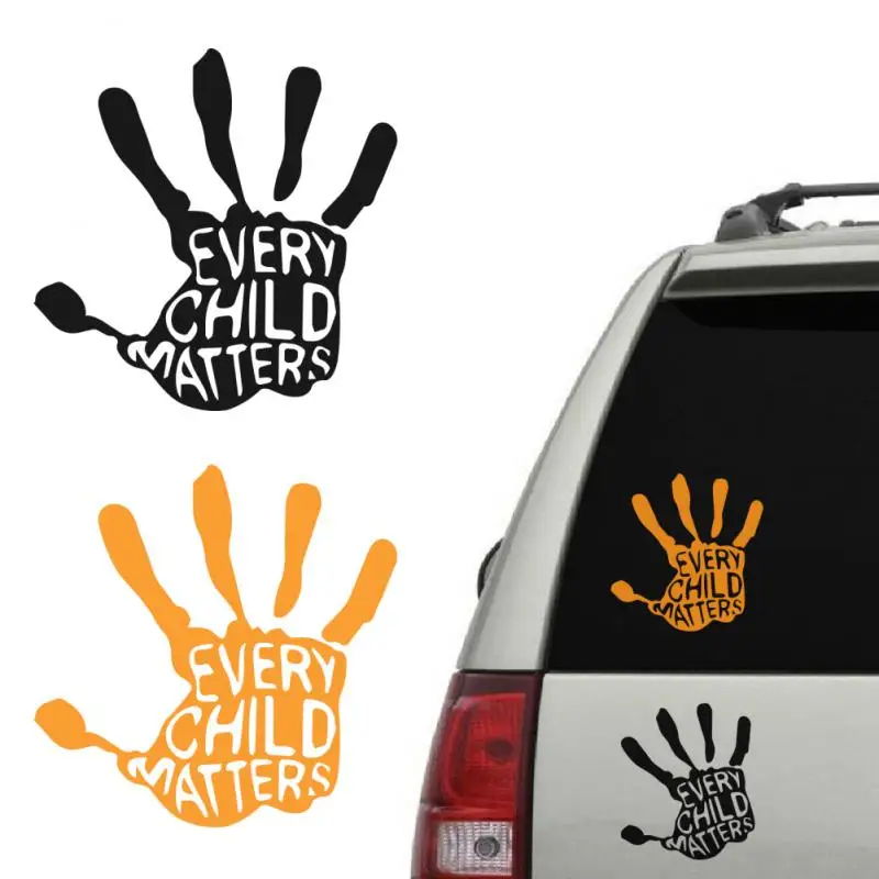 

Every Child Matters Words Sticker PVC Waterproof Sunscreen Car Sticker Home Doors Windows Decoration Stickers Palm Print Sticker