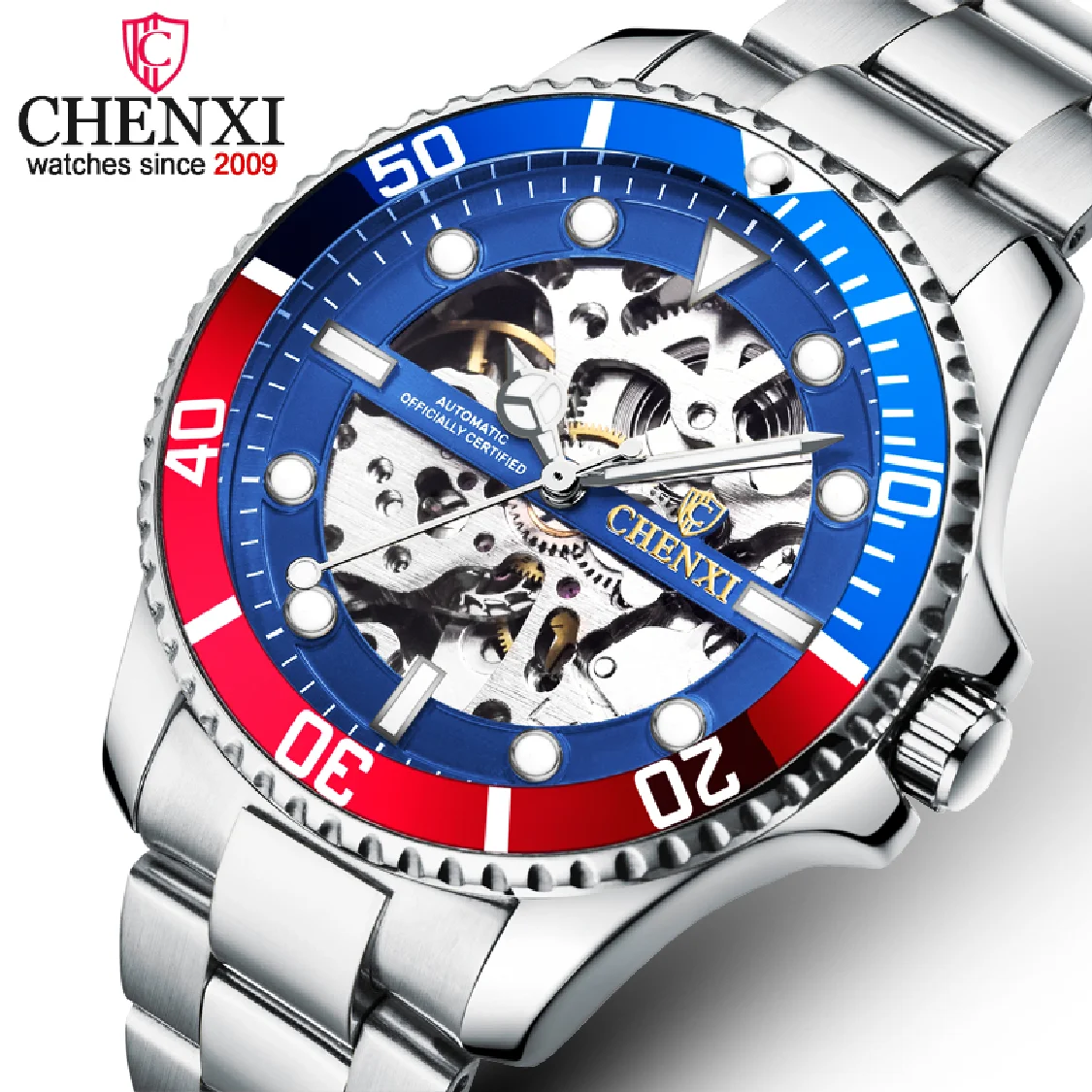 CHENXI Brand Luxury Classic Blue Men Watches Automatic Mechanical Wristwatch Male Waterproof Stainless Steel Watch Man Gift
CHENXI Brand Luxury Classic Blue Men Watches Automatic Mechanical Wristwatch Male Waterproof Stainless Steel Watch Man Gift