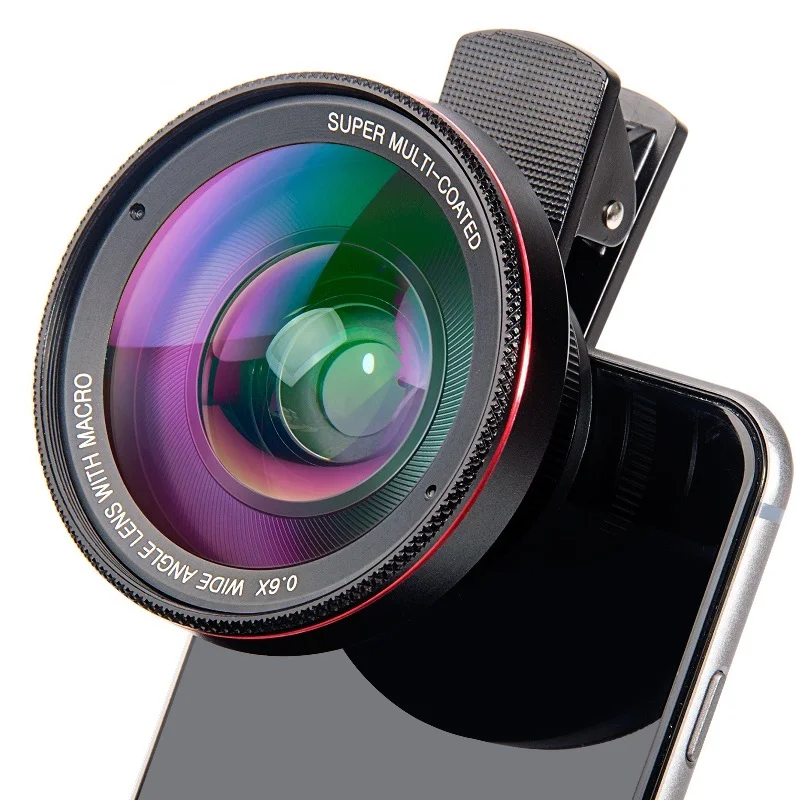 

4K HD Super 15X Macro Lens for Smartphone Anti-Distortion 0.45X 0.6X Wide Angle Lens 2 in 1 Mobile Phone Lense Camera Kit