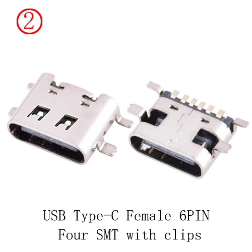 100pcs 6Pin Type C USB 2.0 Female Connector 4Feet SMT With Clips Phone Charging Socket Data Wire Connector
100pcs 6Pin Type C USB 2.0 Female Connector 4Feet SMT With Clips Phone Charging Socket Data Wire Connector