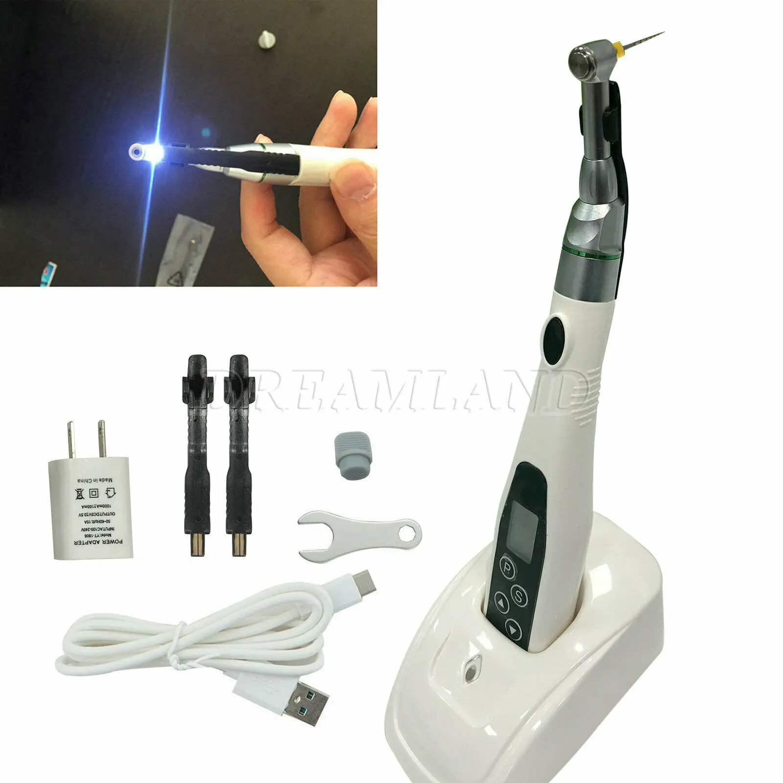 Dental Wireless Cordless LED Endo Motor 16:1 Contra Angle Endodontic Reciprocating Root Canal Treatment
Dental Wireless Cordless LED Endo Motor 16:1 Contra Angle Endodontic Reciprocating Root Canal Treatment