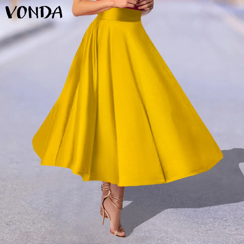 VONDA 2022 Spring Women Plain Skirts Ladies Solid Long Skirts Femme Casual High Waist Pleated Baggy Hem A-line Party Faldas Saia
VONDA 2022 Spring Women Plain Skirts Ladies Solid Long Skirts Femme Casual High Waist Pleated Baggy Hem A-line Party Faldas Saia