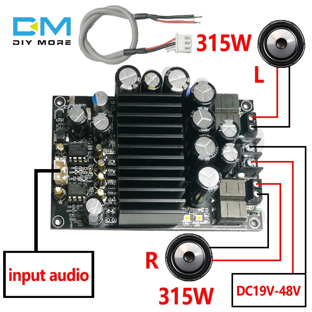 DC19-48V TPA3255 2.0 Digital Amplifier Board Strong High Power 315W + 315W Class D o Digital Amplifier Board
DC19-48V TPA3255 2.0 Digital Amplifier Board Strong High Power 315W + 315W Class D o Digital Amplifier Board