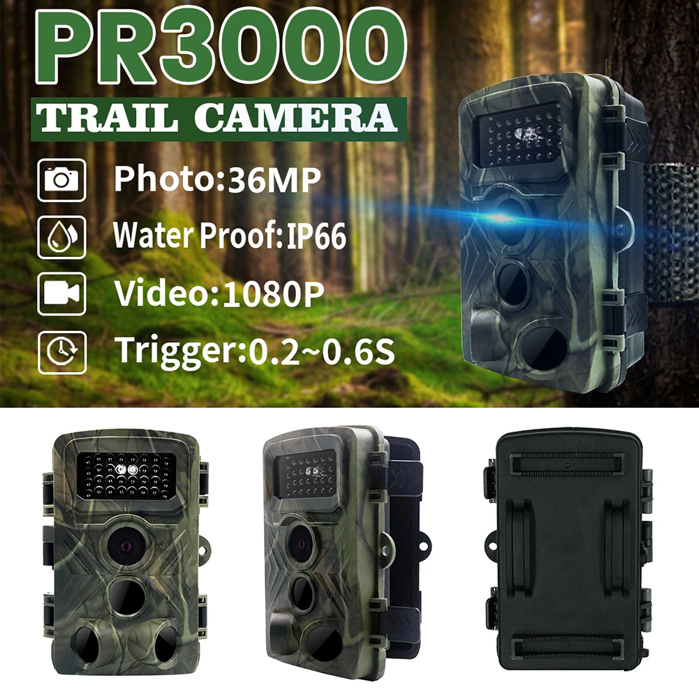 36MP 1080P HD Trail Hunting Camera With Night Vision Motion Activated 0.2S Trigger Time Waterproof Wildlife Hunting Trail Camera
36MP 1080P HD Trail Hunting Camera With Night Vision Motion Activated 0.2S Trigger Time Waterproof Wildlife Hunting Trail Camera