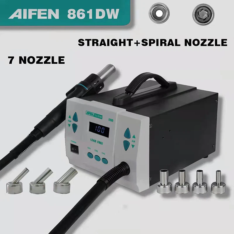 AIFEN–Station de soudage intelligente 861DW,outil de soudage à Air chaud sans plomb pour la réparation des PCB BGA mères+7buses
AIFEN–Station de soudage intelligente 861DW,outil de soudage à Air chaud sans plomb pour la réparation des PCB BGA mères+7buses