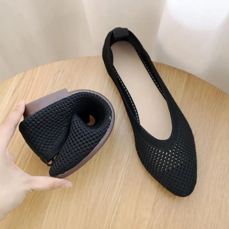Breathable Summer Mesh Loafers Women Shallow Ballerina Shoes Low Heels Hollow Outs Flats Black Knitting Walking Shoe
Breathable Summer Mesh Loafers Women Shallow Ballerina Shoes Low Heels Hollow Outs Flats Black Knitting Walking Shoe